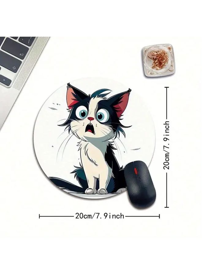 Surprised Cat Design Large Non Slip Rubber Base Mouse Pad For Office Home Gaming - Image 2
