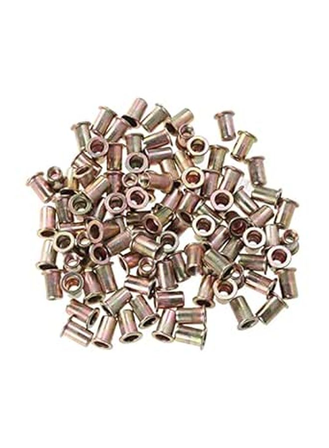 Stainless Steel Zinc Flat Head Rivet Nuts Kit 100 Pcs For DIY Projects - Image 1