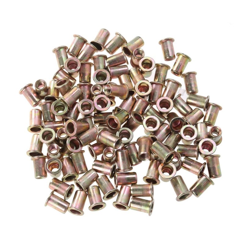 Stainless Steel Zinc Flat Head Rivet Nuts Kit 100 Pcs For DIY Projects - Image 2