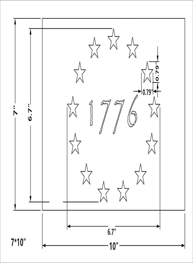 OBUY Large U.S. Military Logo Stencil(Set of 2) for Painting on Wood, Fabric, Walls, Airbrush + More | Reusable Mylar Template (1776 Flag) - Image 4