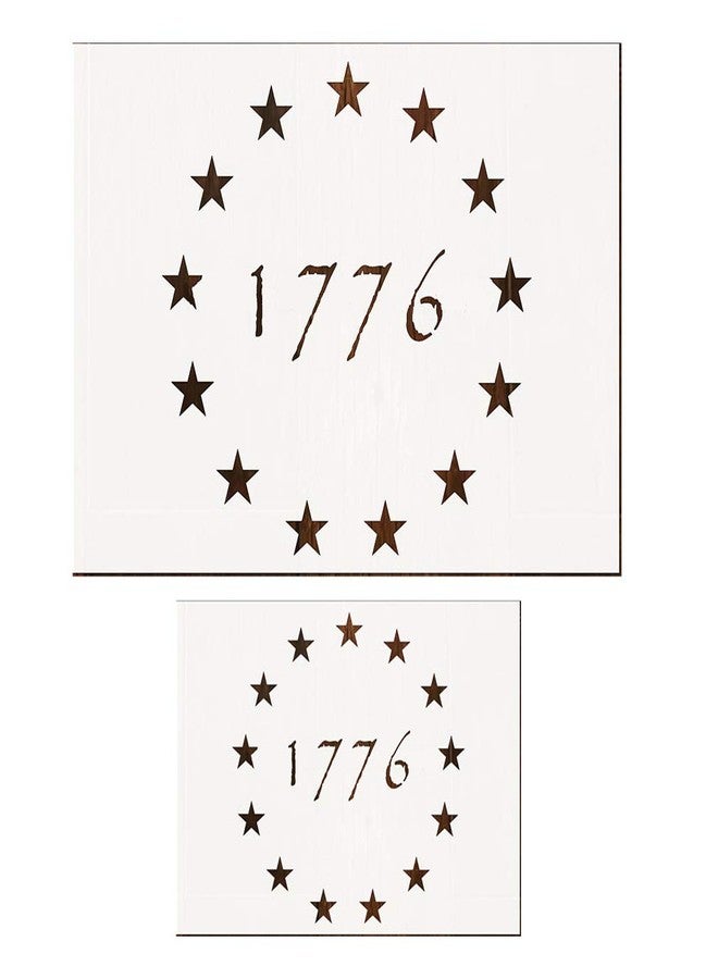 OBUY Large U.S. Military Logo Stencil(Set of 2) for Painting on Wood, Fabric, Walls, Airbrush + More | Reusable Mylar Template (1776 Flag) - Image 1