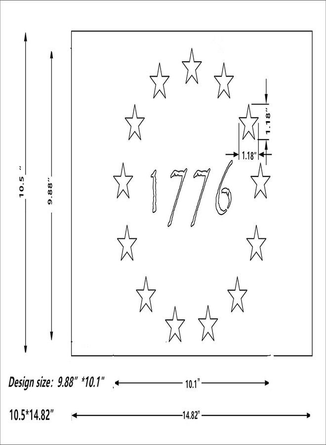 OBUY Large U.S. Military Logo Stencil(Set of 2) for Painting on Wood, Fabric, Walls, Airbrush + More | Reusable Mylar Template (1776 Flag) - Image 5