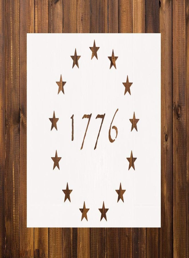 OBUY Large U.S. Military Logo Stencil(Set of 2) for Painting on Wood, Fabric, Walls, Airbrush + More | Reusable Mylar Template (1776 Flag) - Image 2