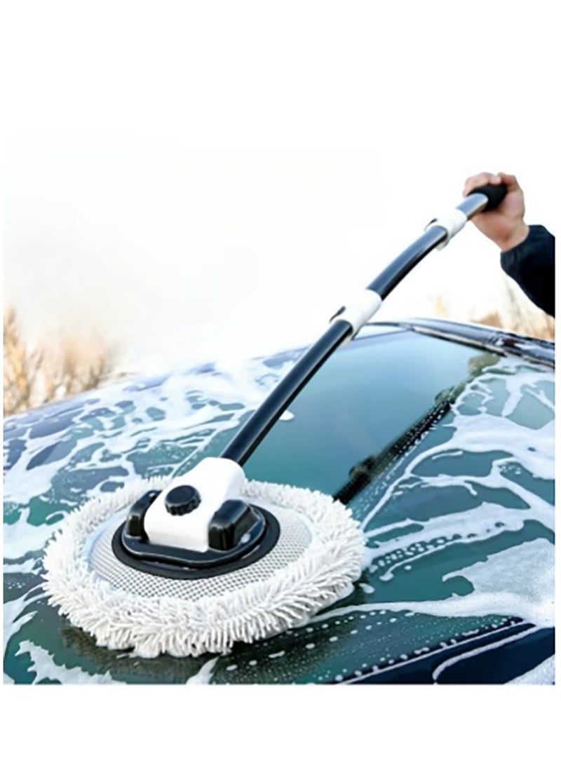 Bukela Retractable Curved Rod Soft Bristle Car Wash Mop white/black - Image 1