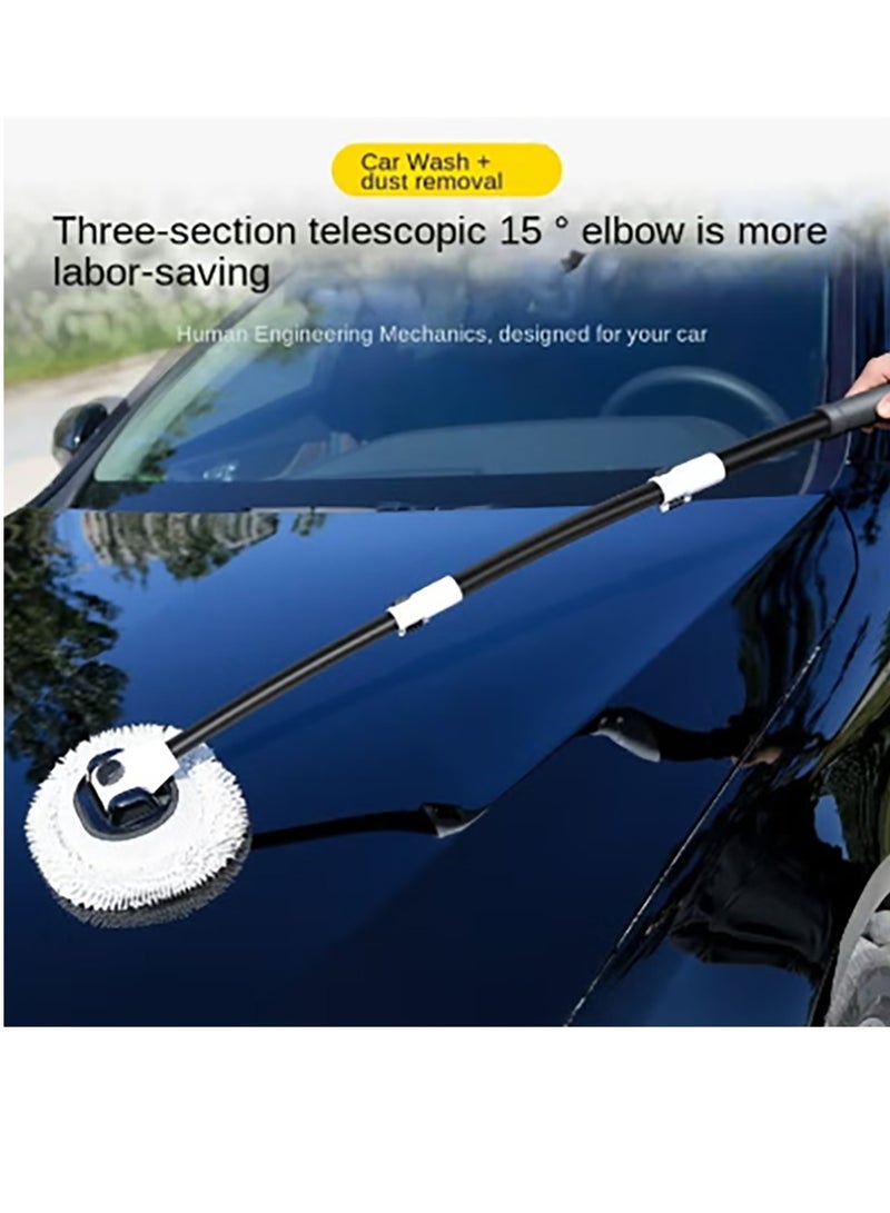 Bukela Retractable Curved Rod Soft Bristle Car Wash Mop white/black - Image 2