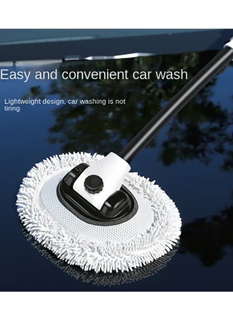 Bukela Retractable Curved Rod Soft Bristle Car Wash Mop white/black - Image 3
