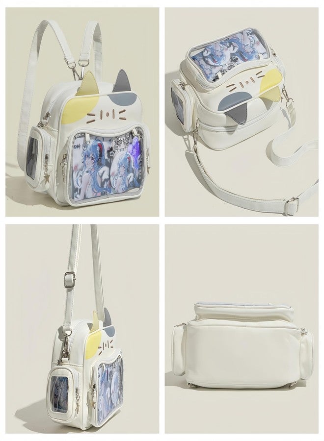 Vobomo Kawaii Ita Bag Backpack with Insert Cute Cat Crossbody Shoulder Bag Big Capacity Japanese Pin Display Bag (Tricolor) - Image 3