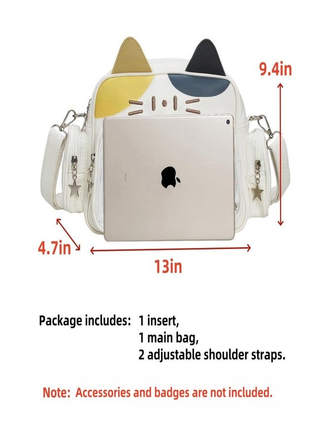 Vobomo Kawaii Ita Bag Backpack with Insert Cute Cat Crossbody Shoulder Bag Big Capacity Japanese Pin Display Bag (Tricolor) - Image 5