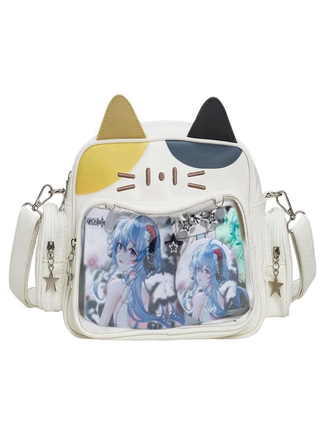 Vobomo Kawaii Ita Bag Backpack with Insert Cute Cat Crossbody Shoulder Bag Big Capacity Japanese Pin Display Bag (Tricolor) - Image 1