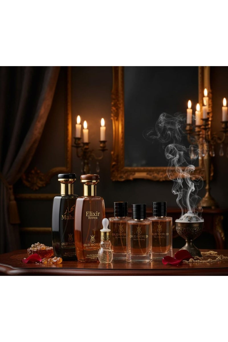 Oud World مجموعة هدايا العطور – حزمة مكونة من 6 قطع (ماهر، إكسير، هادسون، مرج، كمره) - Image 2