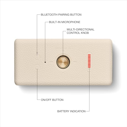 Marshall Emberton III Portable Bluetooth Speaker - Rugged Waterproof IP67 Design | Loud Stereo Sound, Deep Bass with 32+ Hr Playtime | Compact and Wireless for Travel and Outdoors - Cream - Image 3