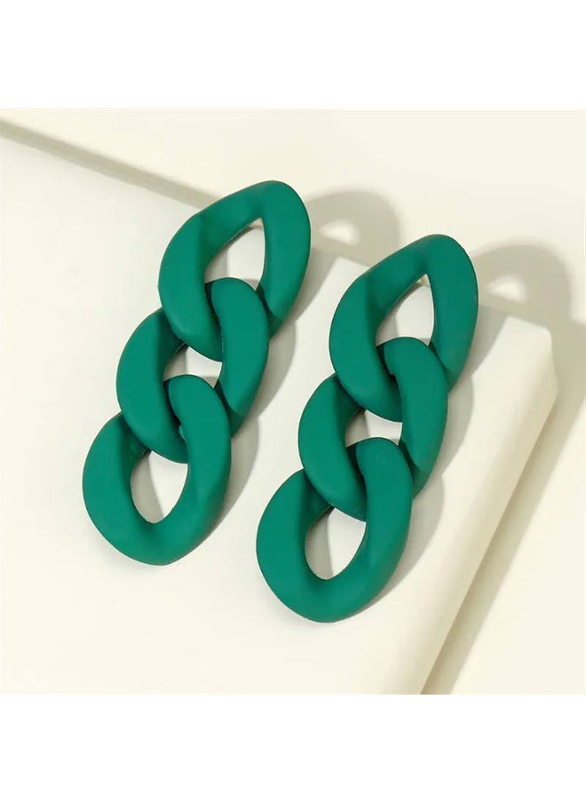 FLUFFY - Chain Earring Of Fluffy Women's Accessories-Green - Image 1