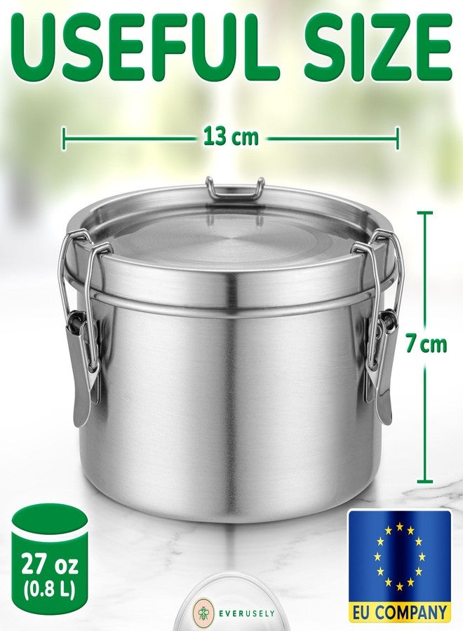 Everusely Stainless Steel Food Storage Container with Lid - 60 oz / 1.8 L - Metal Lunch Box + Meal Prep Tin with Food Safe Leakproof Seal - Stackable Pantry Snack Organizer - Reusable Travel Lunch Container - Image 4