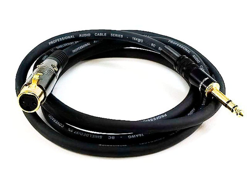 Monoprice 104769 6Feet Premier Series XLR Female to 14Inch TRS Male 16AWG Cable gold - Image 2