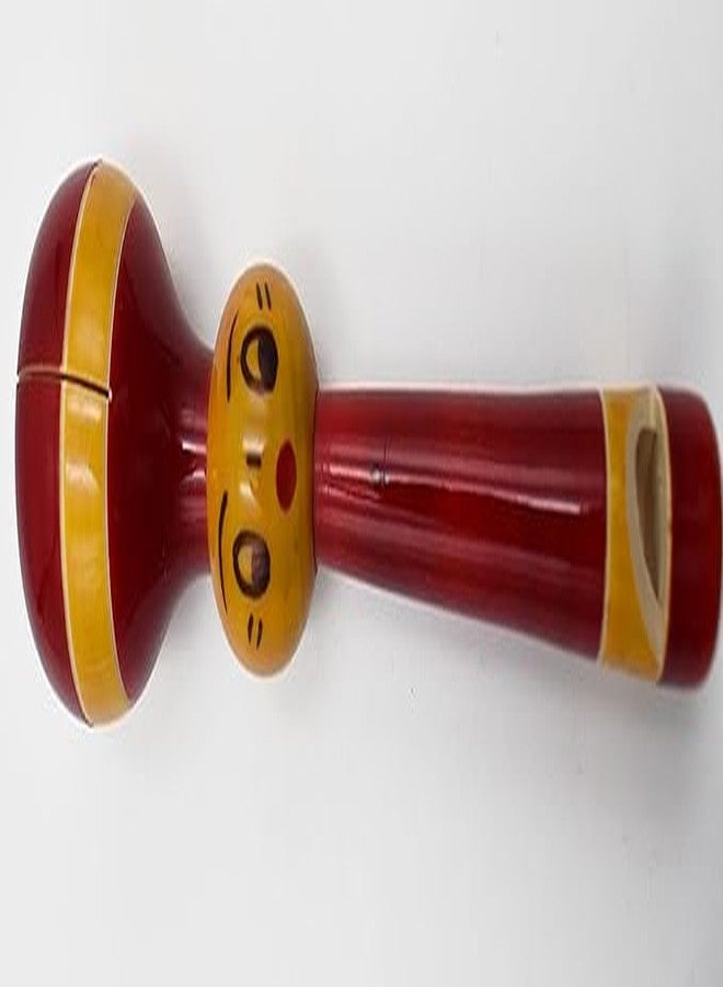 justhandmade Wooden TIK-Tok Whistle Rattle | Traditional Wooden Whistle Toy for Kids | Handmade Indian Wooden Baby Rattle with Sound | Safe & Eco-Friendly Toddler Toy (Red) - Image 1