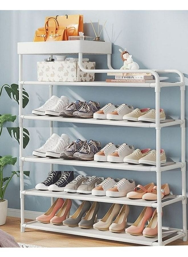 RollsTimi  6 Tier Creative Home Cabinet Shoe Organizer Rack White - Image 1
