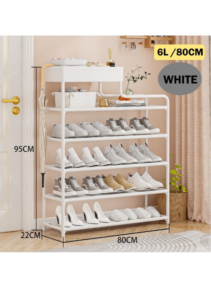 RollsTimi  6 Tier Creative Home Cabinet Shoe Organizer Rack White - Image 2