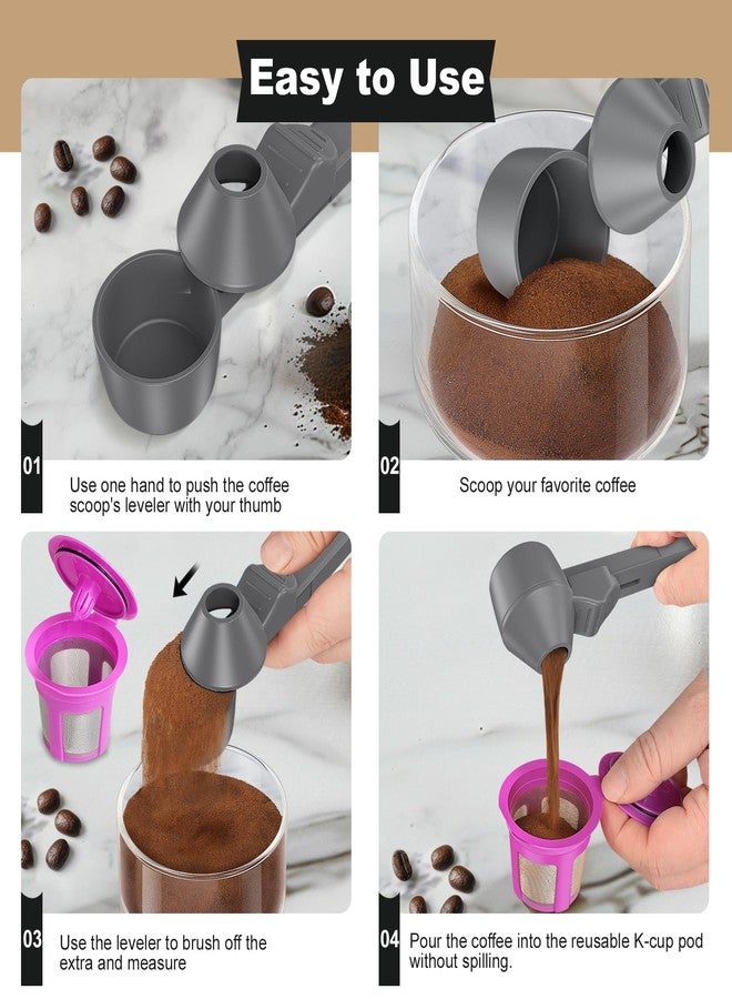 Lov Sprout Coffee Scoop & Funnel for Reusable K Cup Refillable Coffee Pods, Coffee Measuring Spoon 2 Tablespoon Capacity, Scoop with Funnel for Ground Coffee, Protein Powder, Tea (Grey, 2 Pack) - Image 4