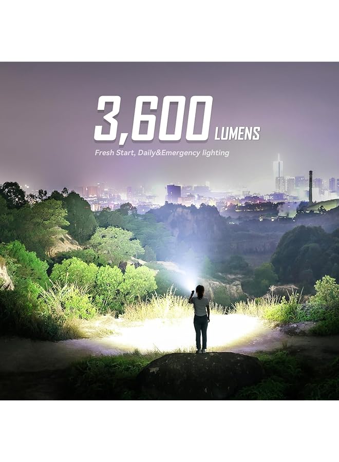 إيمالينت مصباح يدوي BL50 EDC مزود بمصباح LED بالأشعة فوق البنفسجية 365 نانومتر XHP50.3 HI LED 3600 لومن قابل لإعادة الشحن، مصباح يدوي احترافي قوي LED للاستخدام في حالات الطوارئ الخارجية والحياة اليومية (رمادي أسمنتي) - Image 2