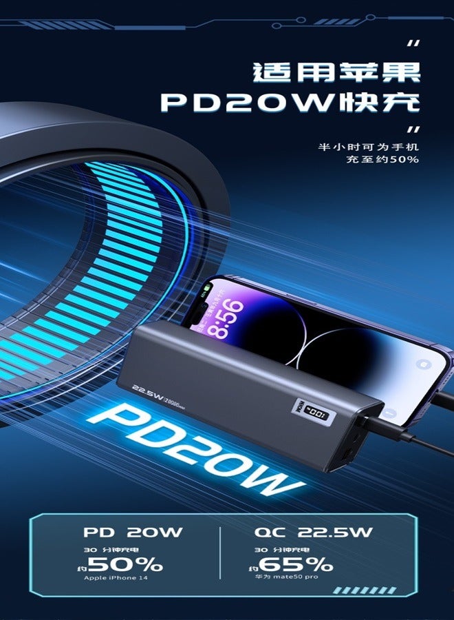 WEKOME Wp-06 20000mAh High-Speed Power Bank Black | Fast Charging Dual USB Output Portable Charger for Smartphones & Tablets - Image 3