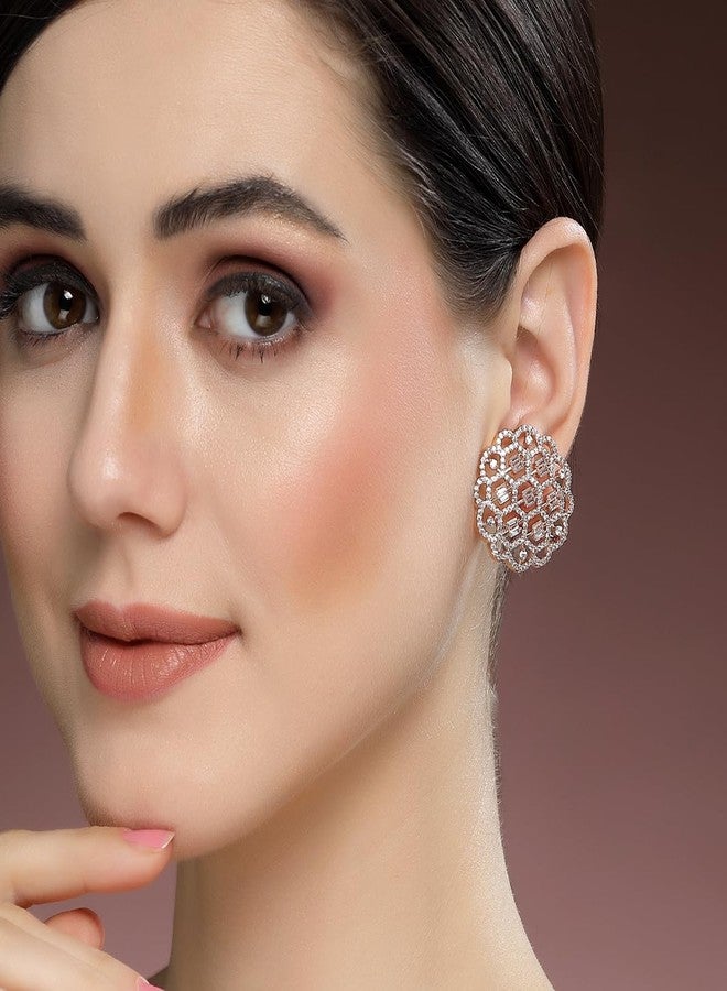 كارات كارت أقراط مرصعة بالألماس الأمريكي مطلية بالذهب الوردي من كاراتكارت للنساء - Image 3