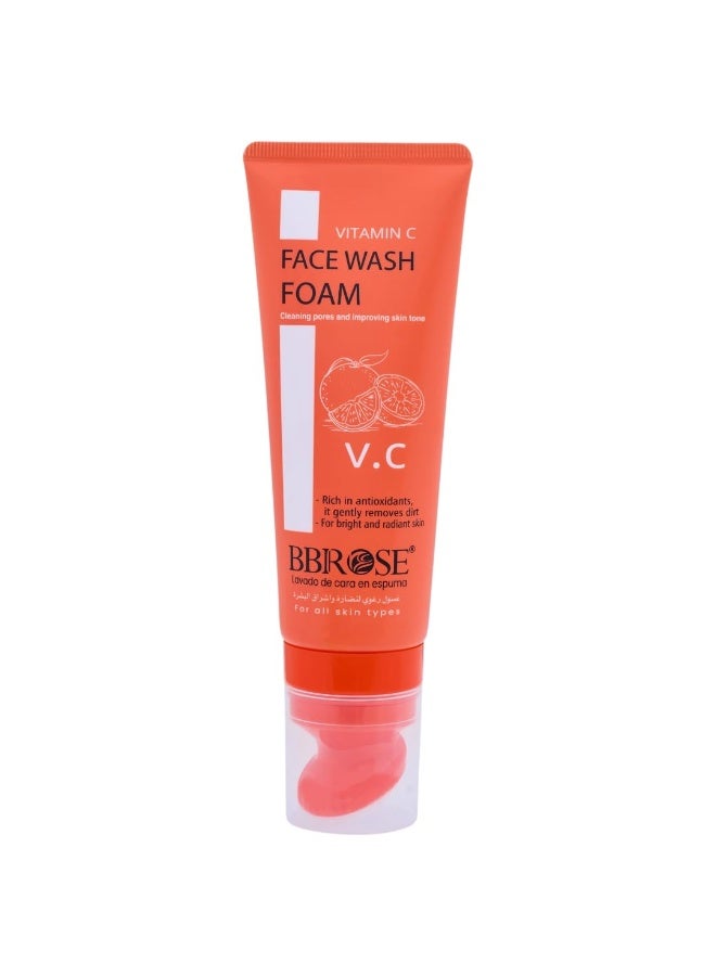 BBROSE Vitamin C Face Wash Foam (120ml) | Brightening & Hydrating Cleanser | Deep Cleansing & Refreshing Formula for All Skin Types | Gentle, Vegan & Paraben-Free Skincare - Image 1