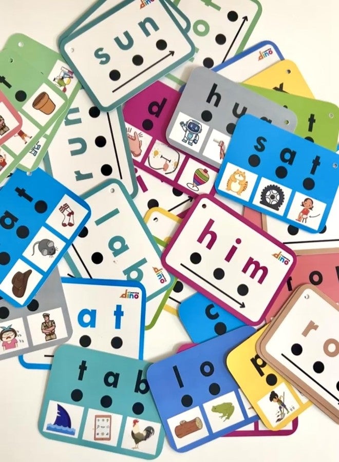 Learning Dino 100 CVC Words Flashcards - 25 CVC Families | 100 CVC Words for Preschool (Pre-K), Kindergarten,1st, 2nd, 3rd Grade | Reusable flashcards | Phonics Flsahcards | CVC Activity - Image 5