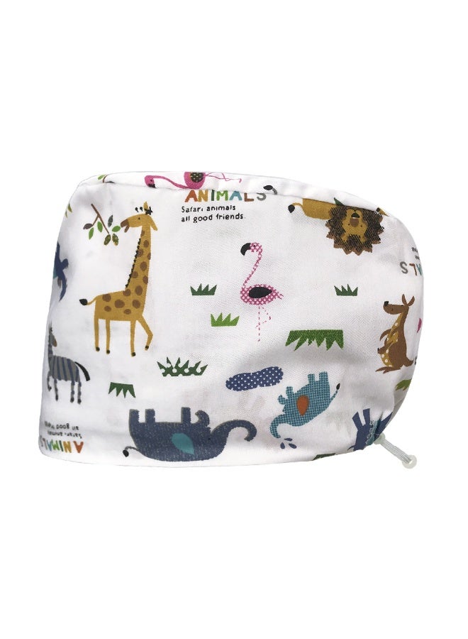 NIBEMINENT Nice-looking Printing Doctor Hat Surgical Cap for Long Hair Classic Nurse Baotou Caps Women Men Sweat-absorbent Towel Scrub Hat