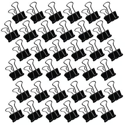 Bambalio Binder Clips 25mm Black Set of 3 Dozen (36 Pieces) - Image 1