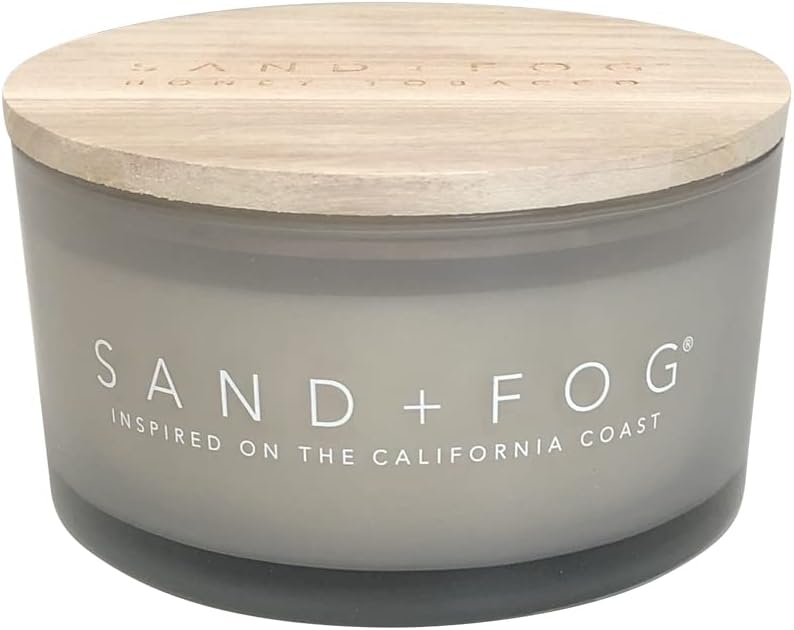Sand + Fog Scented Candle - Honey Tobacco - Additional Scents and Sizes – 100% Cotton Lead-Free Wick - Luxury Air Freshening Jar Candles - Perfect Home Décor for Your Cocktail Table – 23 oz - Image 1