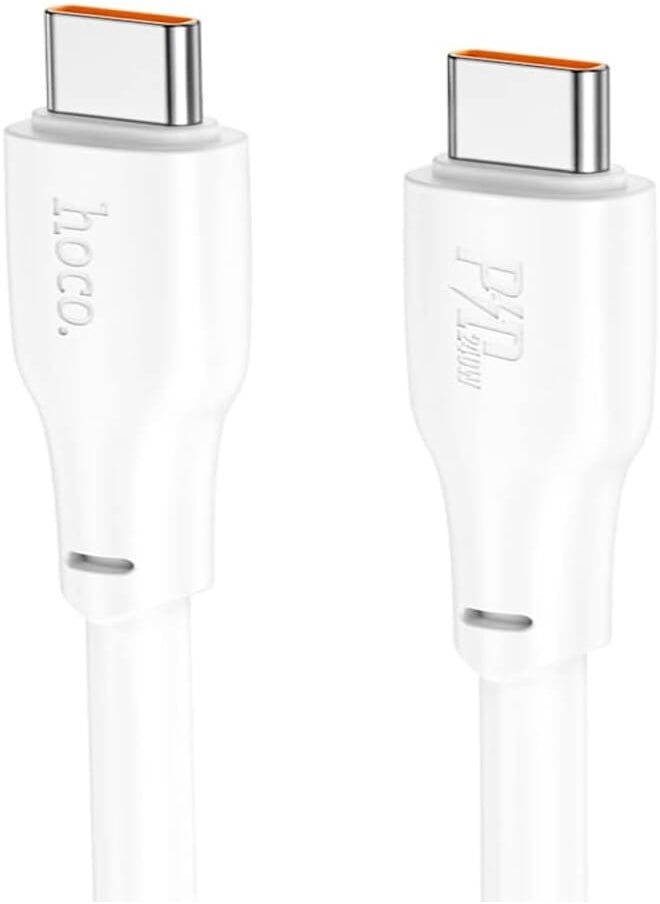 Hoco Hoco X93 - Force Fast Charging And Data Transmittion Cable (240W - 5A - 2M), USB-C To USB-C Plug, Compatible With Samsung Huawei Xiaomi Oppo - White 