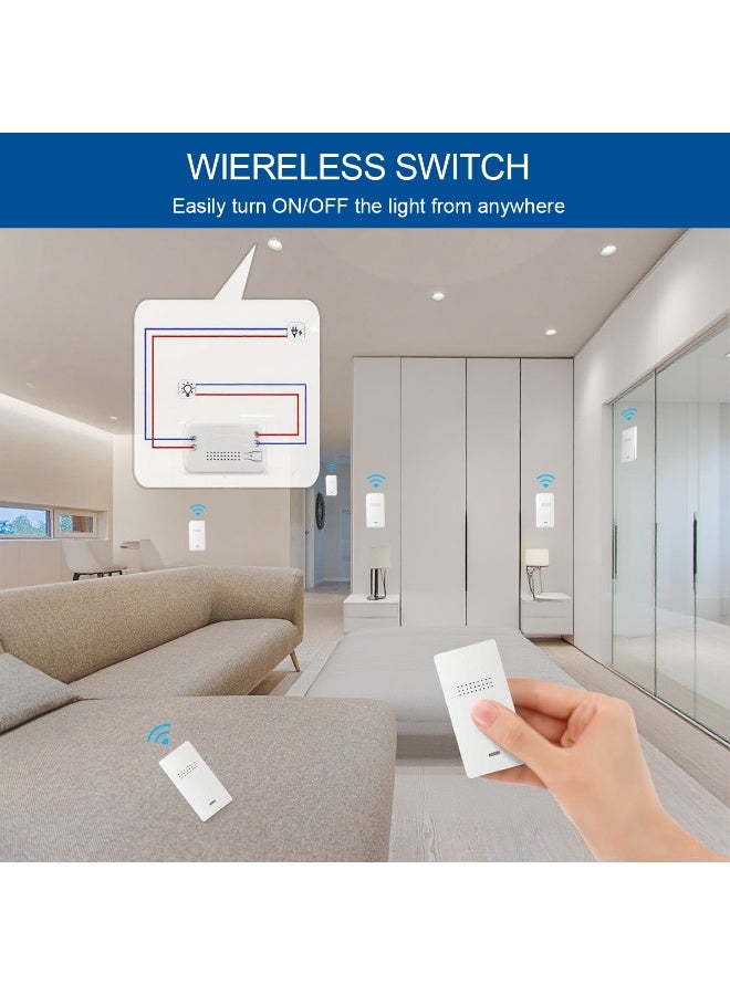 Wireless Light Switch Remote Control Switch Smart Light Switch No Wiring Needed Stable RF433 Signal 30m Range for Home Bathroom Kitchen - Image 2