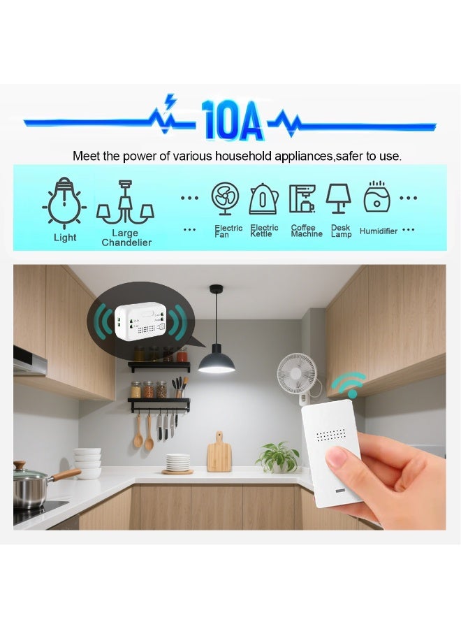 Wireless Light Switch Remote Control Switch Smart Light Switch No Wiring Needed Stable RF433 Signal 30m Range for Home Bathroom Kitchen - Image 3