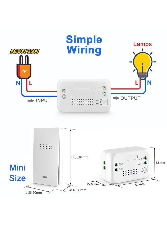 Wireless Light Switch Remote Control Switch Smart Light Switch No Wiring Needed Stable RF433 Signal 30m Range for Home Bathroom Kitchen - Image 4