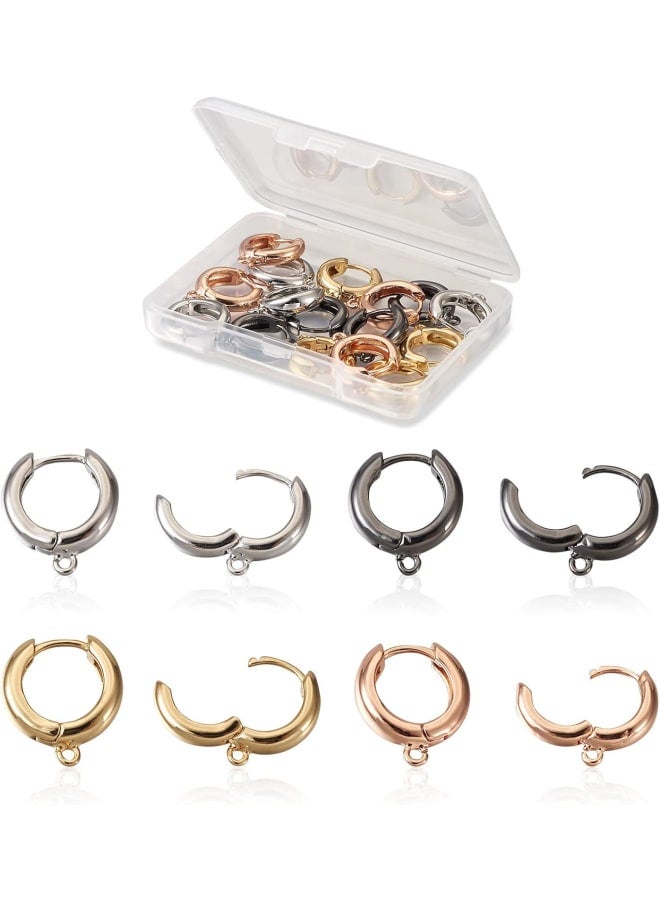 16pcs Brass Ring Hoop Earrings 4 Colors Circle Round Huggie Hoop Earwires Earring Findings with Loop for Women Girls Dangle Earring Jewelry Making - Image 5