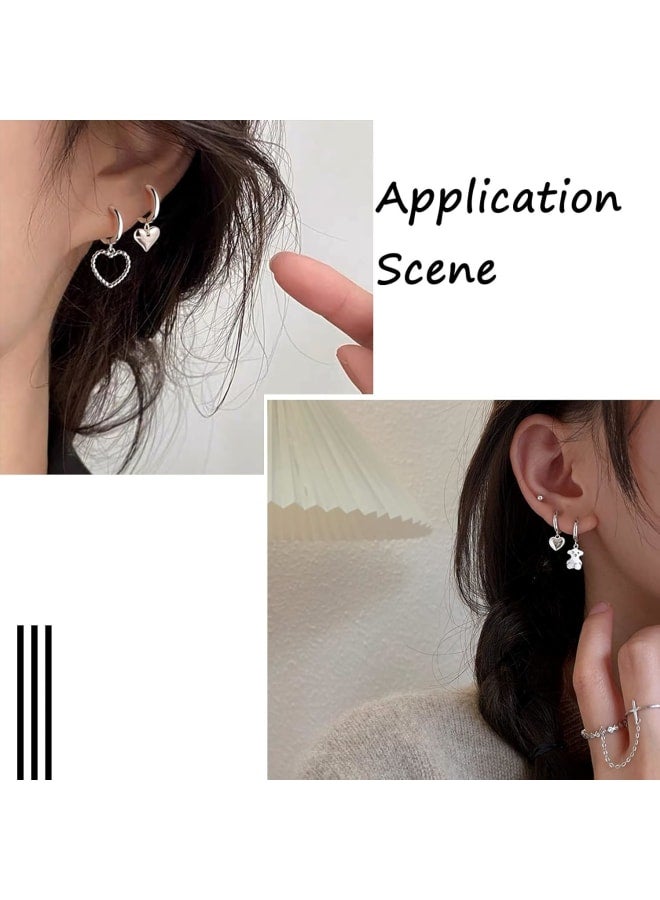 16pcs Brass Ring Hoop Earrings 4 Colors Circle Round Huggie Hoop Earwires Earring Findings with Loop for Women Girls Dangle Earring Jewelry Making - Image 3