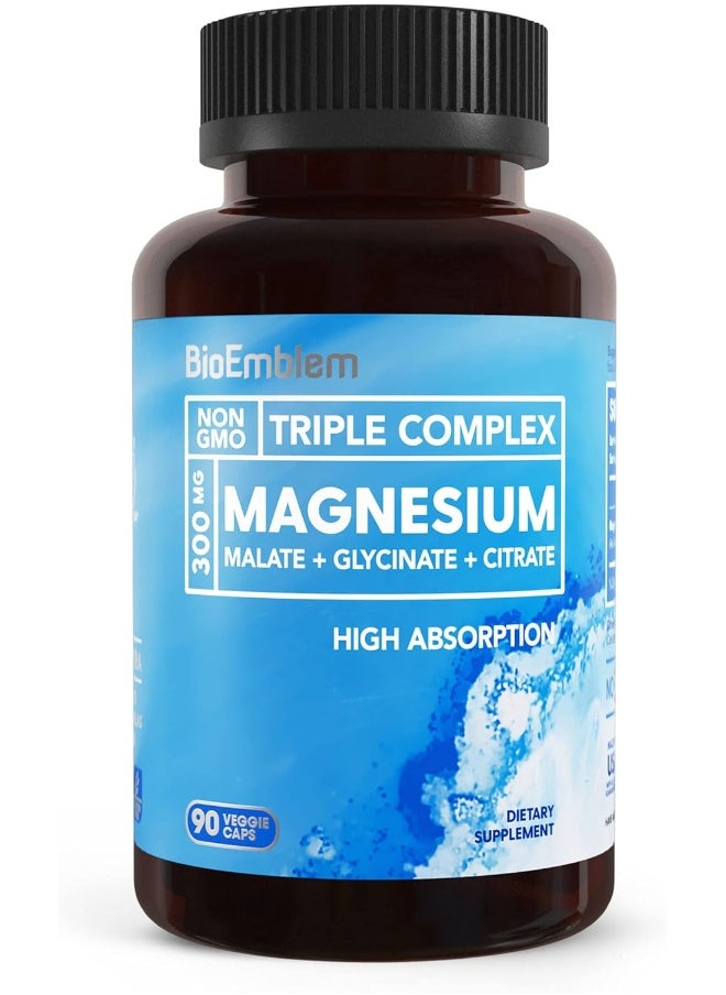 BioEmblem - BioEmblem Non-GMO Triple Magnesium Complex (90 Capsules, 300mg) - Image 1