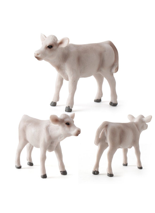 null - Original Direct Sales Children's Solid Simulation Animal Model Cow Cattle Ranch Solid Poultry Static Toy Ornaments-Color:Pl127-316 Walking Macular Calf 16.8g - Image 1