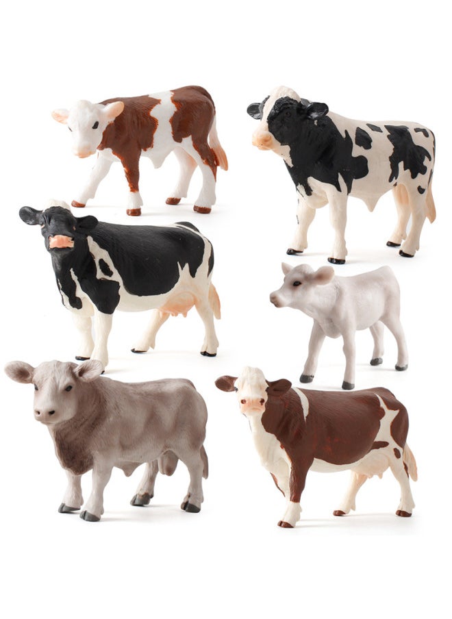 null - Original Direct Sales Children's Solid Simulation Animal Model Cow Cattle Ranch Solid Poultry Static Toy Ornaments-Color:Pl127-316 Walking Macular Calf 16.8g - Image 1
