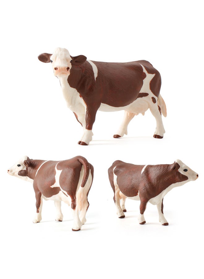 null - Original Direct Sales Children's Solid Simulation Animal Model Cow Cattle Ranch Solid Poultry Static Toy Ornaments-Color:Pl127-316 Walking Macular Calf 16.8g - Image 1