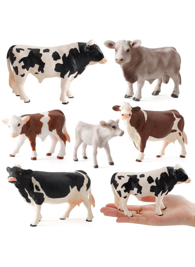 null - Original Direct Sales Children's Solid Simulation Animal Model Cow Cattle Ranch Solid Poultry Static Toy Ornaments-Color:Pl127-316 Walking Macular Calf 16.8g - Image 1
