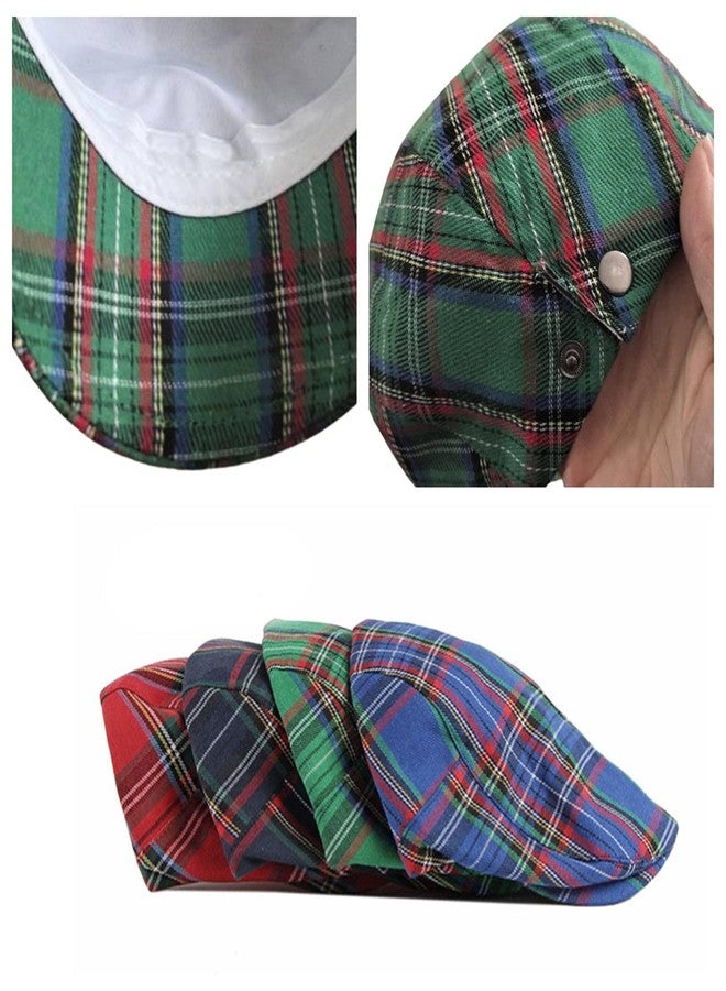 ASTOC Men's Newsboy Hat Striped Plaid Flat Cap Adjustable Ivy Gatsby Cabbie Driving Irish Beret Hat (US, Alpha, One Size, Green) - Image 5