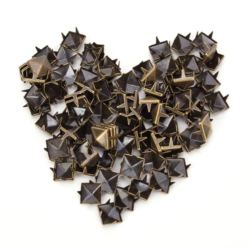 Leather Rivets: Antique Bronze Square Rivets - Easy To Install Stylish Diy Rivets For Leather Craft, Clothing, Bag And Shoe Decoration - Image 2