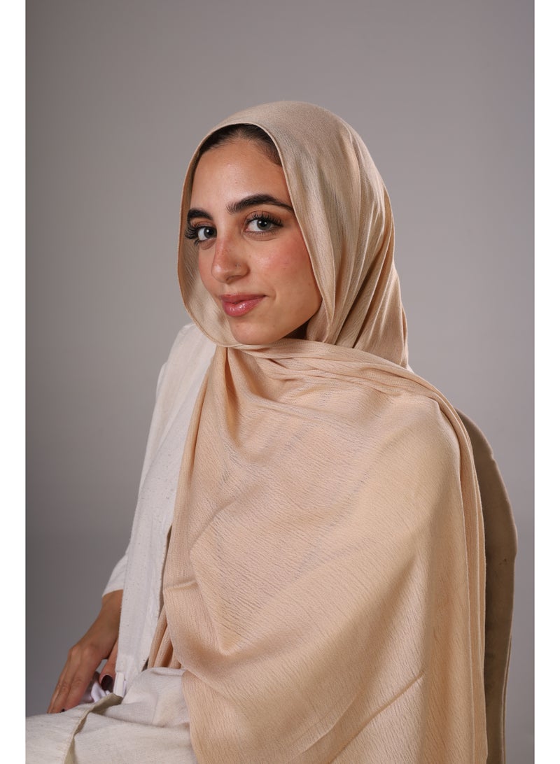Lavezzi Cotton Sponge Modal Hijab for Women – Soft Breathable Head Scarf – Elegant Modest Fashion Head Wrap (Beige) - Image 3