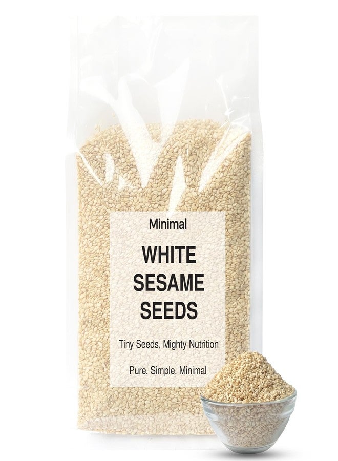 Minimal Raw Organic White Sesame Seeds 1kg - Clean and White Til (Safed Til Seeds for Eating) - Image 1