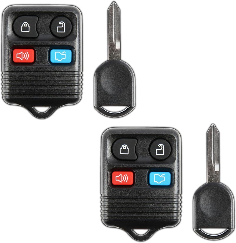 KeylessOption Keyless Entry Remote Control Fob Uncut Blank Car Ignition Key For CWTWB1U345, GQ43VT11T, H92 (Pack of 2) - Image 1
