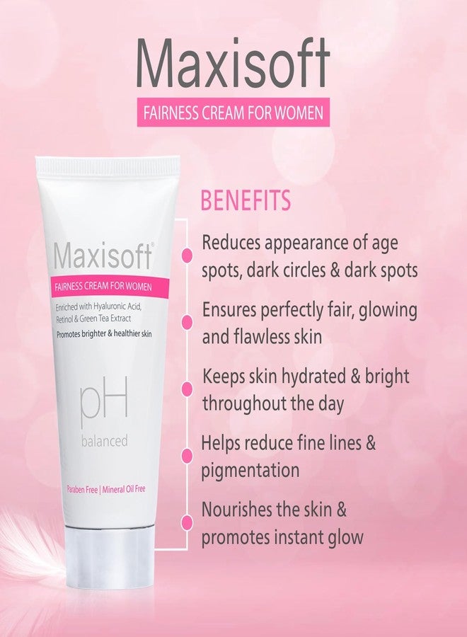 Maxisoft Fairness Cream for Women | for Glowing & Brightening Skin |Reduces Age Spots, Fine Lines| pH Balance|Paraben Free| For All Skin Types | 50 gm ( Pack of 2) - Image 5
