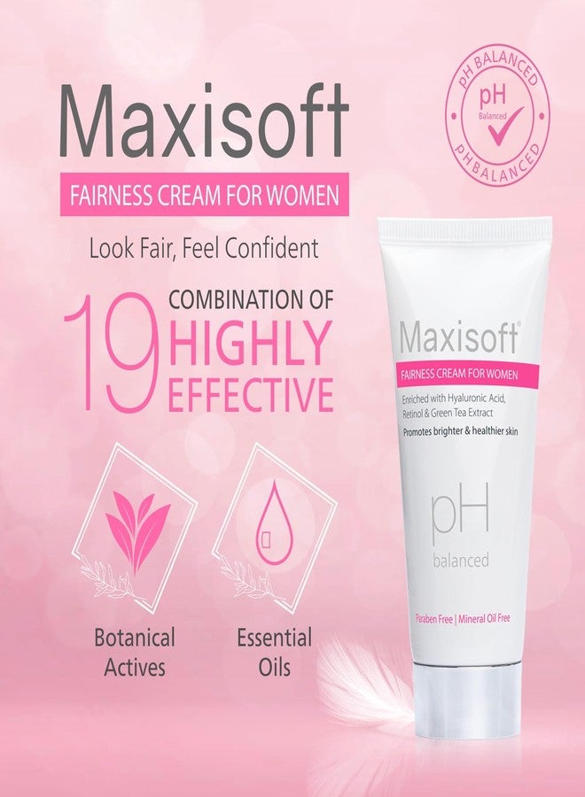 Maxisoft Fairness Cream for Women | for Glowing & Brightening Skin |Reduces Age Spots, Fine Lines| pH Balance|Paraben Free| For All Skin Types | 50 gm ( Pack of 2) - Image 3