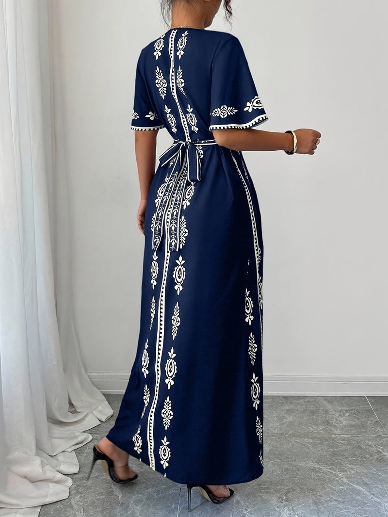 Elegant V-Neck Fashion Printed Women'S Clothing - Image 4