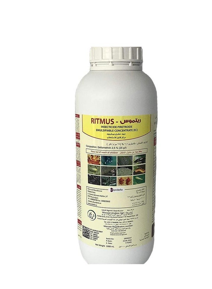 Generic Ritmus Insecticide Pyrethroid Pesticide is a Highly Effective Pest Control Solution Designed for Both Indoor and Outdoor Plants This 1 Liter Formulation Utilizes Pyrethroid Technology to Provide Quick Knockdown and Long Lasting Protection Against a Wide Variety of Plant Damaging Insects.  - Image 1